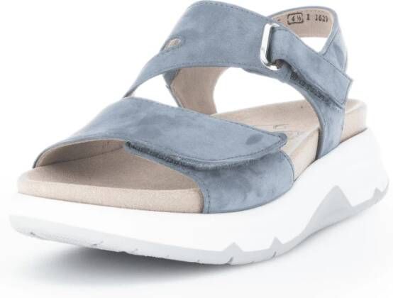 Gabor Blauwe Leren Sandalen Rollingsoft Stijl Blue Dames
