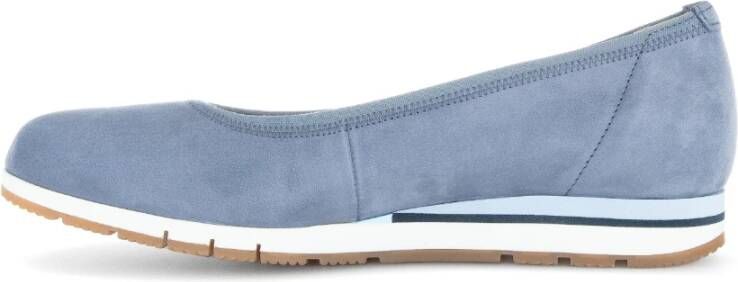 Gabor Blauwe nubuck leren ballerina's Blue Dames