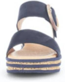 Gabor Blauwe Nubuck Sleehak Sandalen voor Dames