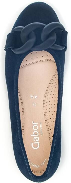 Gabor Blauwe suède ballerina's Blue Dames