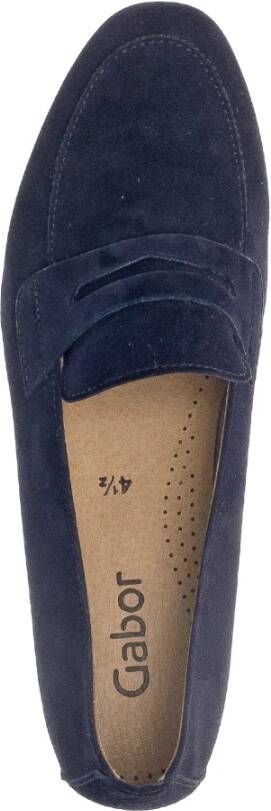Gabor Blauwe suède loafers Blue Dames