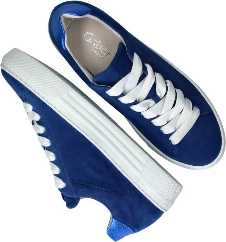 Gabor Blauwe Suède Platform Sneakers voor Dames Blue Dames