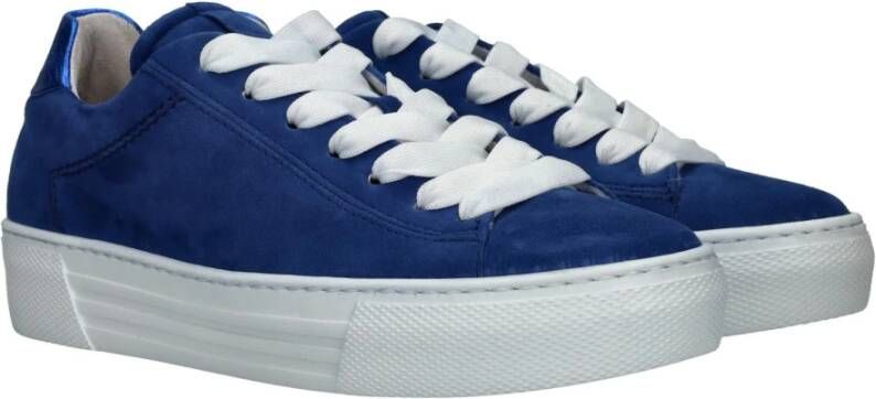 Gabor Blauwe Suède Platform Sneakers voor Dames Blue Dames