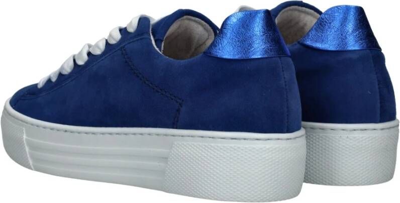 Gabor Blauwe Suède Platform Sneakers voor Dames Blue Dames