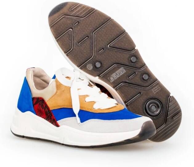 Gabor Blauwe Suède Sneakers Multicolor Dames
