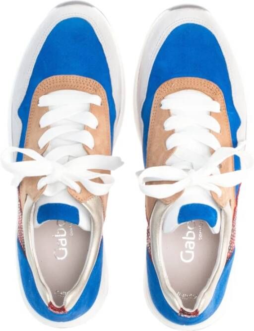 Gabor Blauwe Suède Sneakers Multicolor Dames