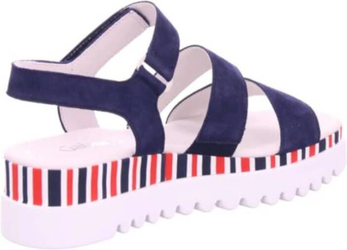 Gabor Blauwe Veloursleren Sandalen voor Vrouwen