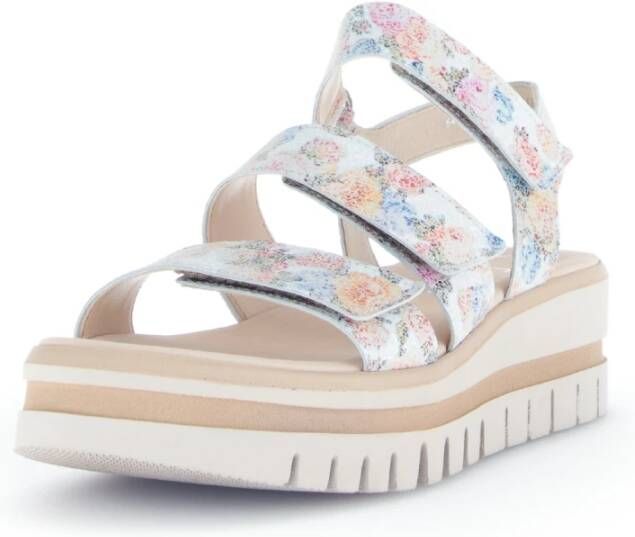 Gabor Bloemenprint Platte Sandalen Multicolor Dames