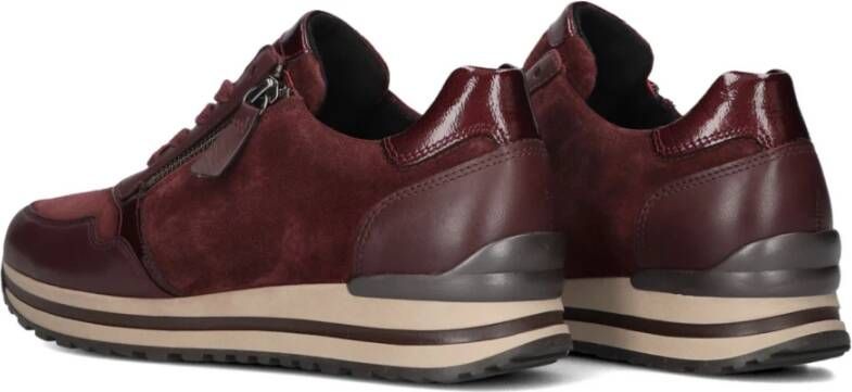 Gabor Bordeaux Lage Sneakers voor Dames