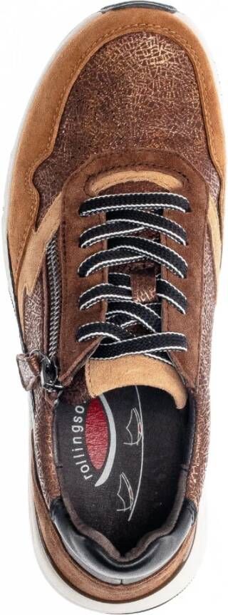 Gabor Bruin Mix Dames Wandelsneaker Multicolor Dames