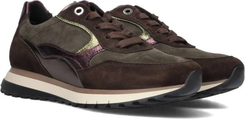 Gabor Bruine Lage Sneakers met Kleurrijke Details Multicolor Dames