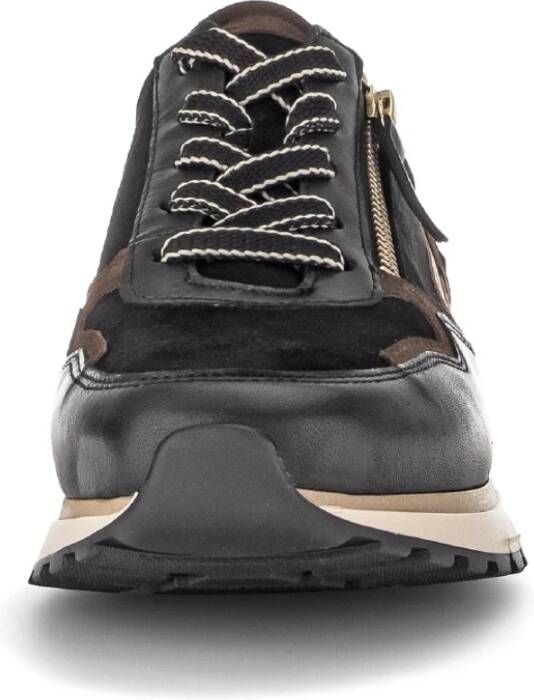 Gabor Bruine Leren Casual Sport Sneakers Multicolor Dames