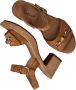 Gabor Camel Suede Sandalette met Houten Kraal Brown - Thumbnail 7