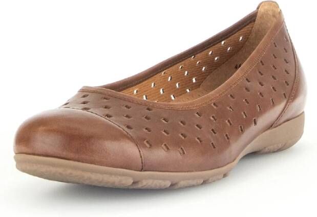 Gabor Comfortabele Bruin Leren Loafer Brown Dames