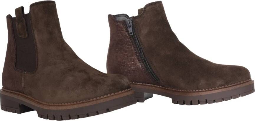 Gabor Comfortabele Bruine Suède Enkellaars Brown Dames