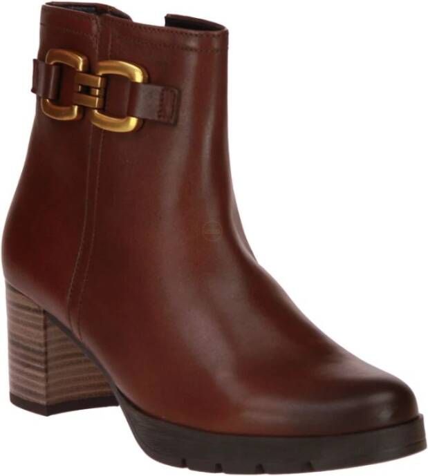 Gabor Comfortabele Cognac Korte Leren Laars Brown Dames