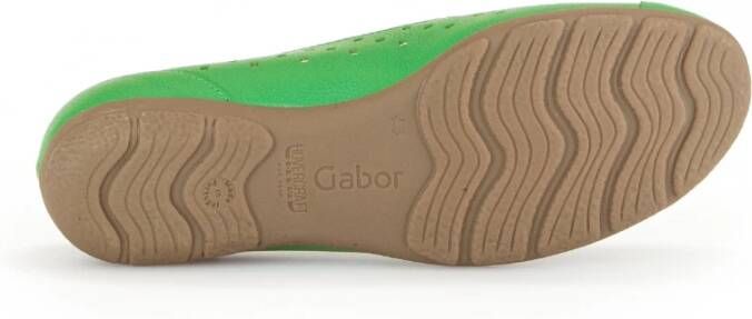 Gabor Comfortabele Leren Ballerina Groen Green Dames