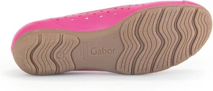 Gabor Comfortabele Leren Ballerina Roze Pink Dames