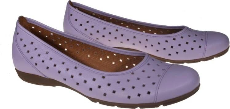 Gabor Comfortabele Leren Loafer met Elastische Sluiting Purple Dames