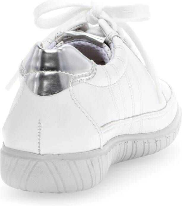 Gabor Comfortabele witleren sneaker met versieringen White Dames