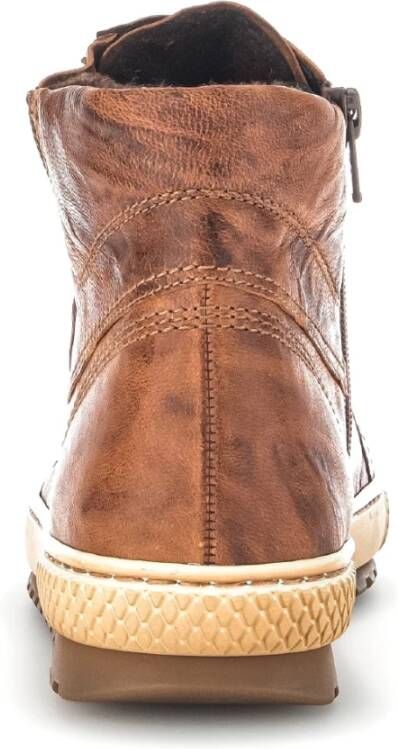 Gabor Elegante Hoge Leren Sneakers Brown Dames