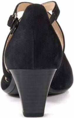 Gabor Elegante Velours Pumps met Cromfree Leer Black Dames