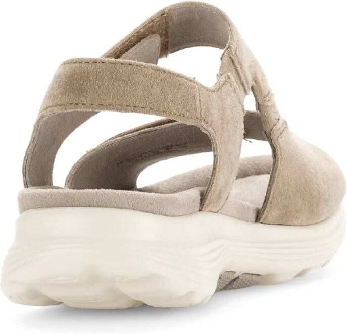 Gabor Comfortabele Suède Platte Sandalen Beige Dames