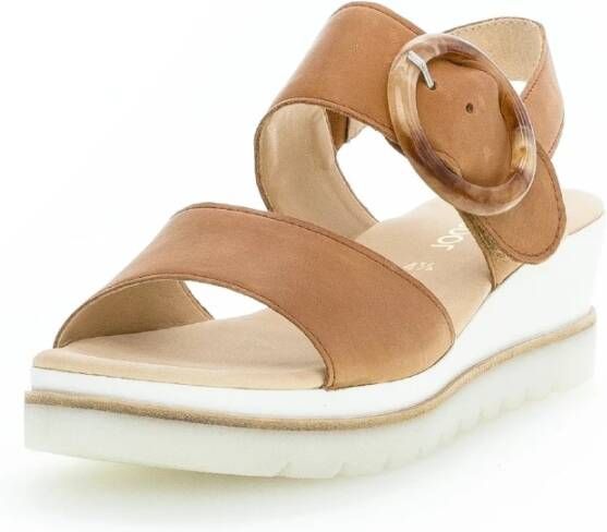 Gabor Flat Sandals Brown Dames