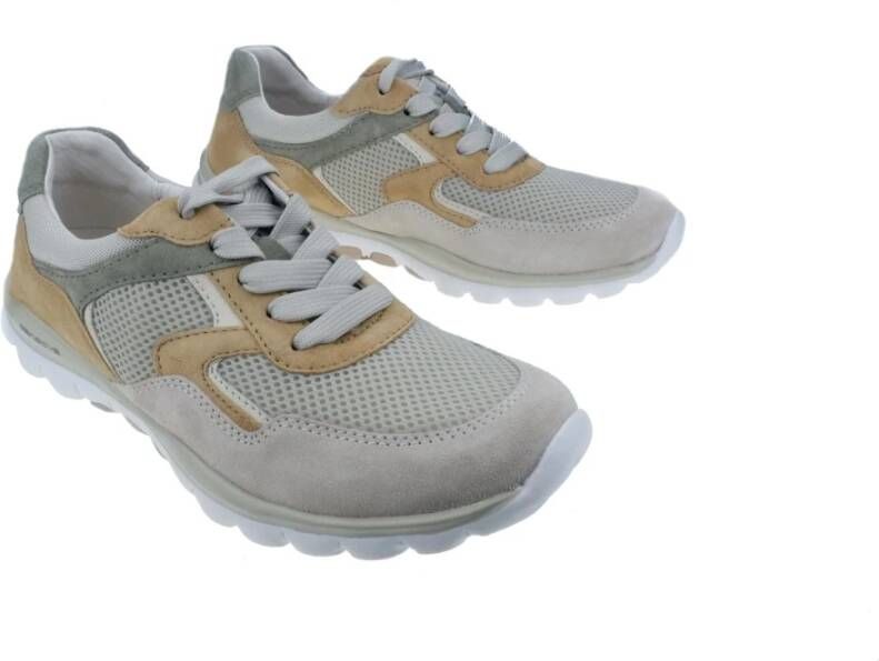 Gabor Flexibele Walking Sneaker Beige Mix Multicolor Dames