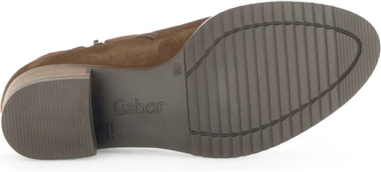 Gabor Cognac fluwelen enkellaarzen Brown Dames