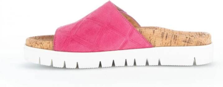Gabor Fuchsia Leren Sandalen Pink Dames