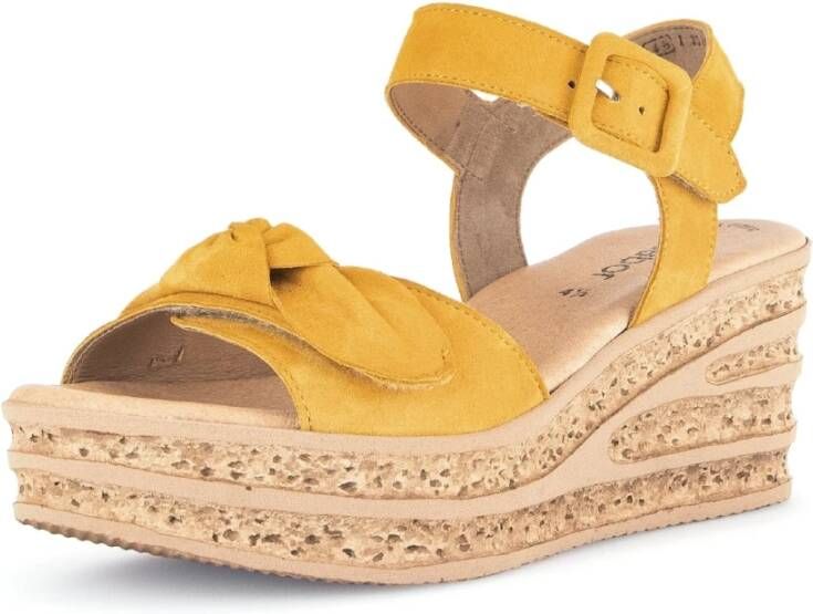 Gabor Gele suède sandaal voor dames Yellow Dames