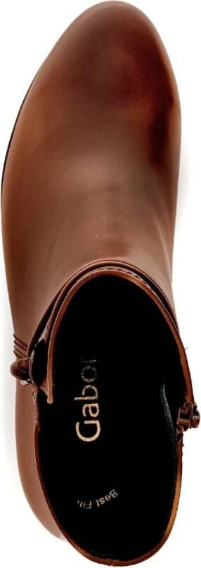 Gabor Gladleren enkellaarsjes Brown Dames