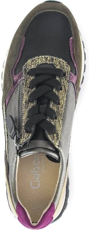 Gabor Groen Mix Lace-Zip Sneaker voor Vrouwen Multicolor Dames