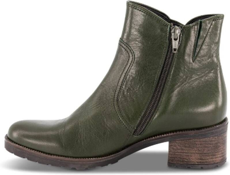 Gabor Groene ritslaarzen met fleecevoering Green Dames