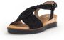Gabor Zwarte Velours Leren Kruisband Sandalen Black Dames - Thumbnail 5