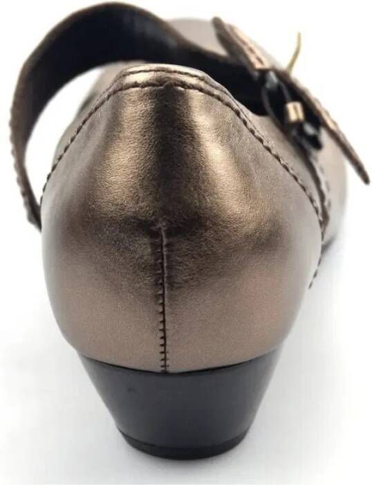 Gabor Metallic Brons Zilver Leren Pumps Brown Dames