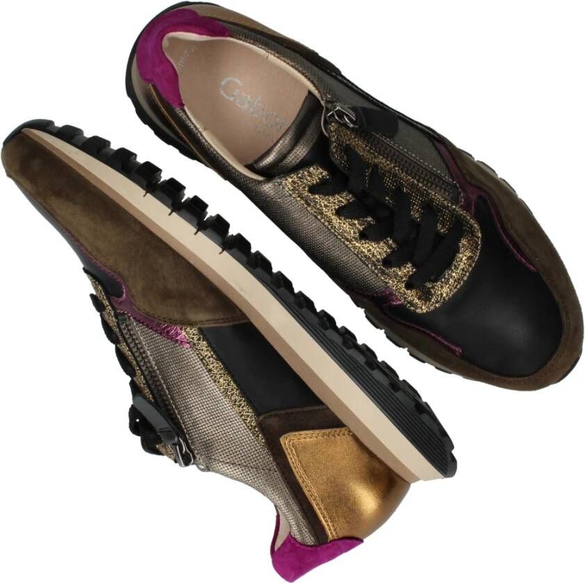 Gabor Metallic Sneaker met Optifit Voetbed Multicolor Dames