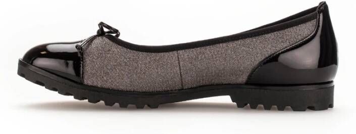 Gabor Moderne ballerina's in zilver zwart synthetisch leer Multicolor Dames