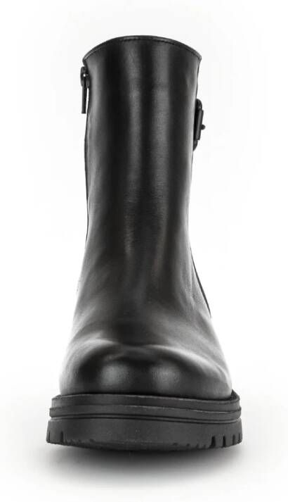 Gabor Moderne Zwarte Lederen Enkellaarsjes Black Dames