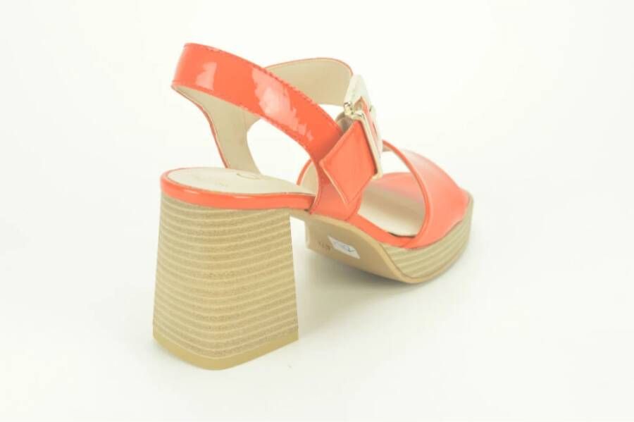 Gabor Oranje lace Sand. +Gesp DH. 6cm Orange Dames