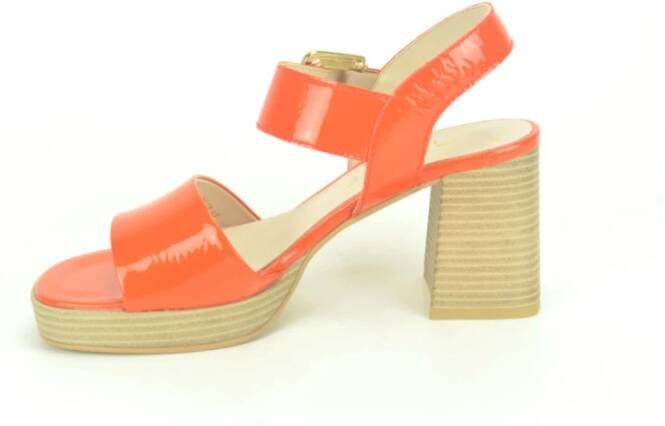 Gabor Oranje lace Sand. +Gesp DH. 6cm Orange Dames