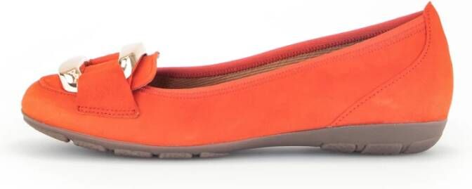 Gabor Oranje Leren Ballet Flats Orange Dames