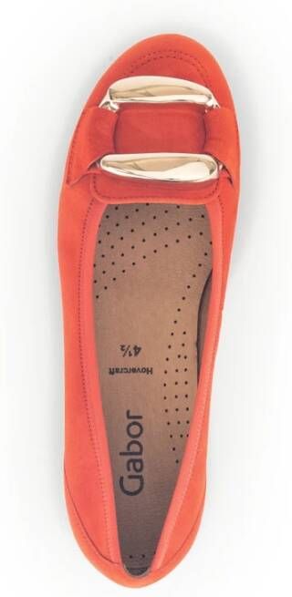 Gabor Oranje Leren Ballet Flats Orange Dames