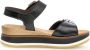 Gabor Zwarte Leren Casual Open Sandalen Black Dames - Thumbnail 3