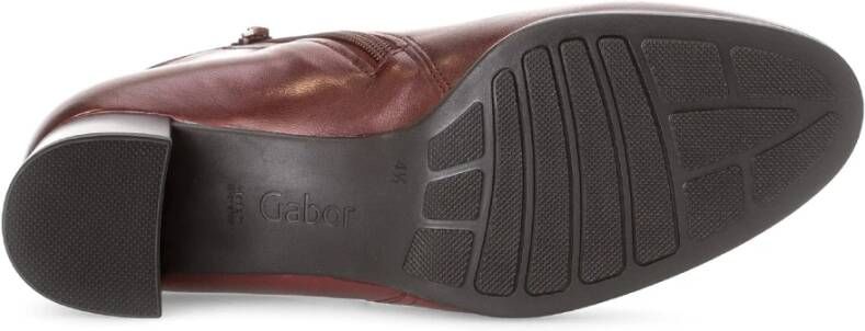 Gabor Rode gladleren enkellaarzen Red Dames