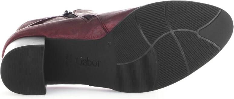 Gabor Rode gladleren enkellaarzen Red Dames