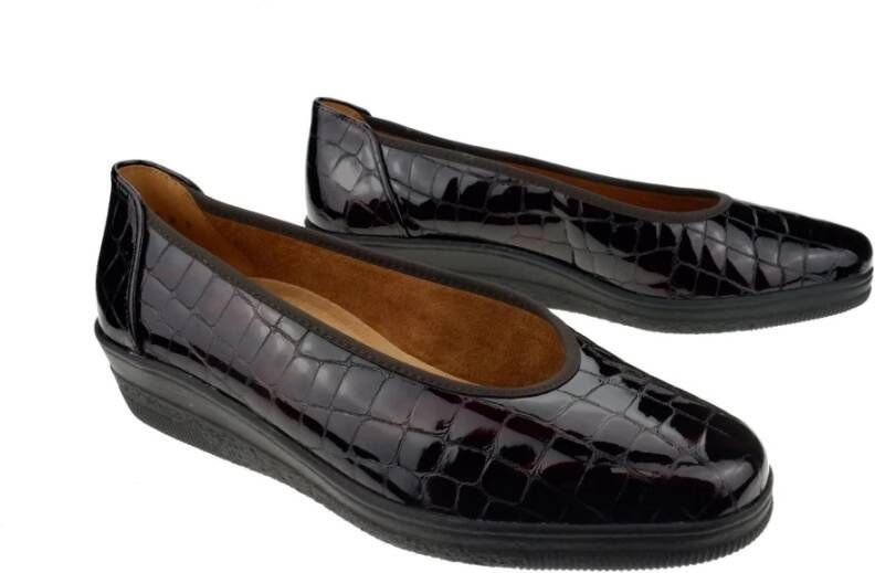 Gabor Rode Patent Dames Loafer Comfort Schoen Black Dames