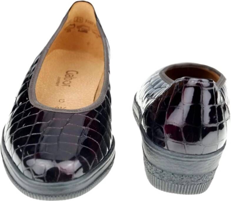 Gabor Rode Patent Dames Loafer Comfort Schoen Black Dames