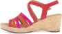 Gabor Rode Roze Oranje Velours Sandalen Multicolor Dames - Thumbnail 2